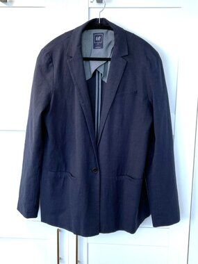 GAP summer blazer, navy cotton linen 12